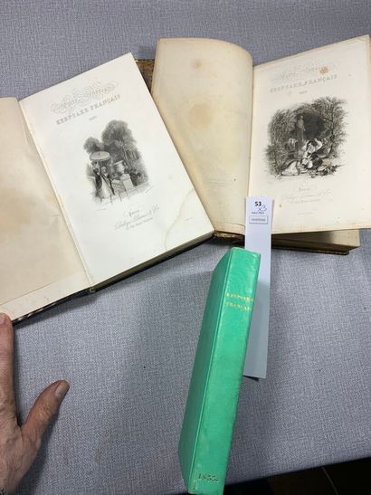 null [Keepsake]. 3 volumes dont 1 relié plein cuir. 1833, 1837 et 1838.