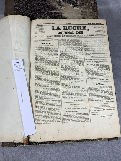 null [Vaucluse]. La Ruche. Journal des annonces judiciaires de l'arrondissement d'Orange...