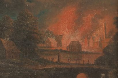null Ecole allemande 18ème siècle

Paire de scènes nocturnes, incendie d'une ville

Huile...