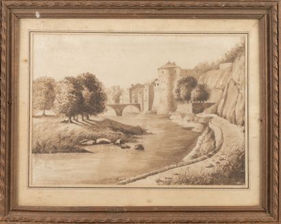 null Entourage de Jean Jacques de BOISSIEU, 

Trois dessins de paysages

21 x 30...