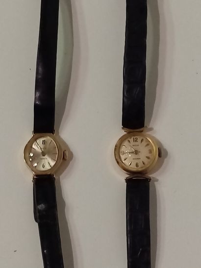 null MOD, deux montres bracelet avec boitier en or (poinçon aigle)

Poids total :...