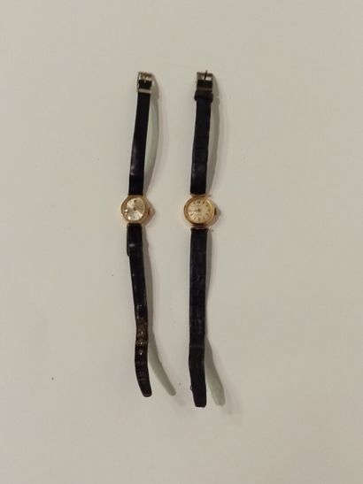 null MOD, deux montres bracelet avec boitier en or (poinçon aigle)

Poids total :...