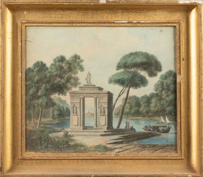 null Ecole italienne 19ème siècle

Vue de lac avec un arc de Triomphe

27 x 33 c...