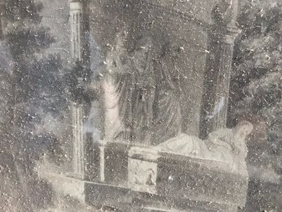 null Ecole Lyonnaise du 19ème siècle

Paysage avec sarcophage, 

Dessin au crayon,...