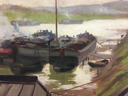 null Georges PETIT(1879-1959)

Port fluvial

Huile sur toile signée bas gauche 

46...