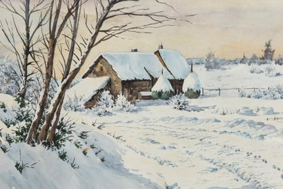 null E. MALEVEZIN

Snowy landscape

Watercolour 

45 x 87 cm

Signed lower right