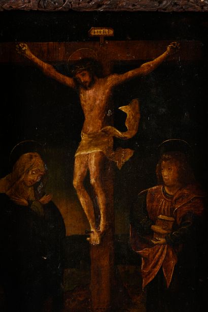 null Ecole française 16ème siècle 

Crucifixion 

Huile sur panneau 

40.5 x 27 ...