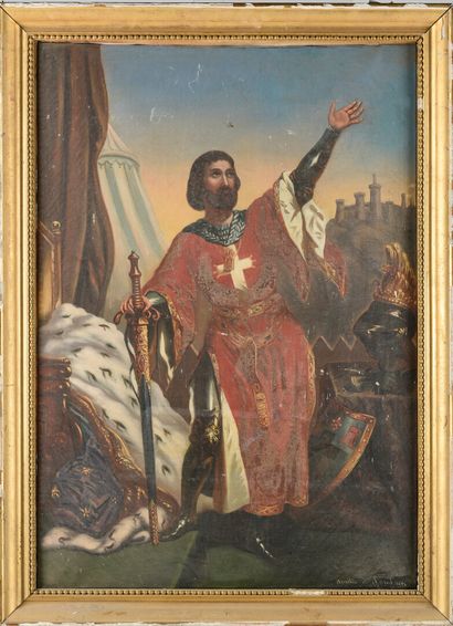 null Godfrey of Bouillon in Jerusalem

Oil on canvas

On the reverse side mark in...