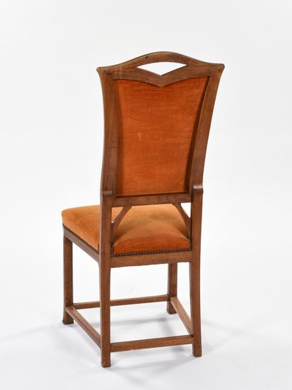 null ART NOUVEAU WORK

Suite of four chairs with molded posts in solid mahogany....