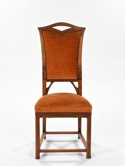 null ART NOUVEAU WORK

Suite of four chairs with molded posts in solid mahogany....