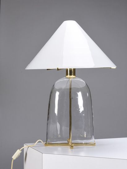 null Carlo MORETTI (Né en 1934)

Lampe de table modèle N°95 dit Ovale à base en croix...