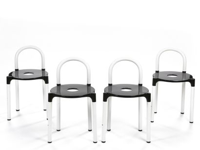 null Anna Castelli Ferrieri (1920 - 2006)

Suite de quatre chaises en métal et plastique...