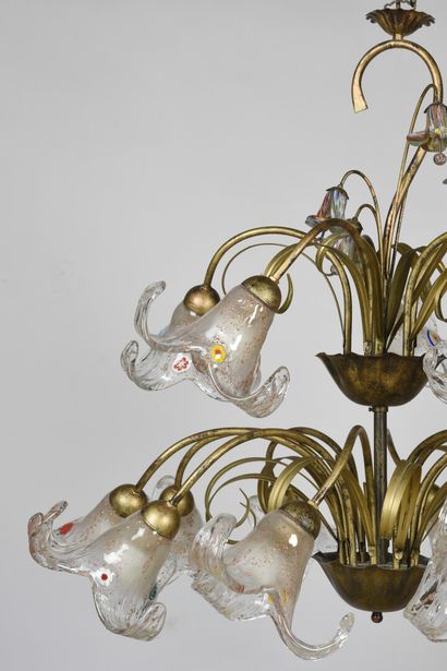 null TRAVAIL DE MURANO, Venise

Lustre à structure en fer patiné doré à décor de...