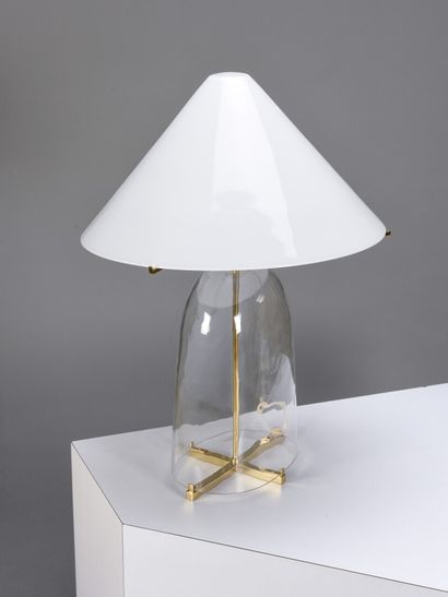 null Carlo MORETTI (Né en 1934)

Lampe de table modèle N°95 dit Ovale à base en croix...