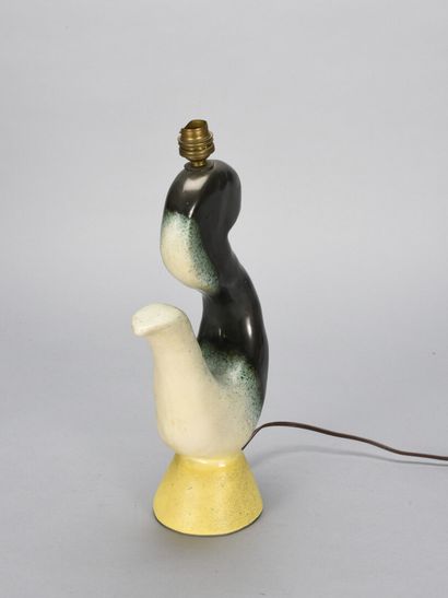 null WORK OF VALLAURIS

Table lamp with one fire in polychrome enamelled ceramic...