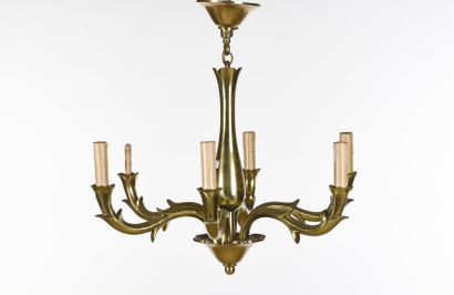 null RICCARDO SCARPA (1905-1999) 

Chandelier with four lights decorated with gilded...