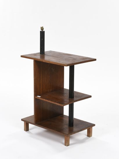 null FRENCH WORK

Natural wood side table with three shelves and a lamp base