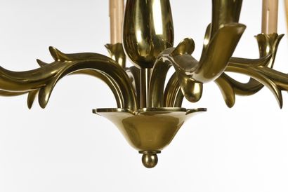 null RICCARDO SCARPA (1905-1999) 

Chandelier with four lights decorated with gilded...