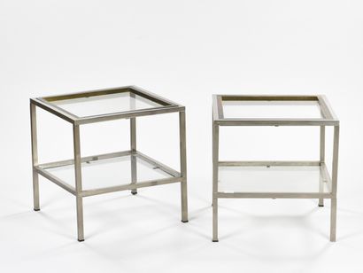 null Romeo REGA (XX th)

Pair of sofa ends with gilded metal and chrome structure.

Circa...