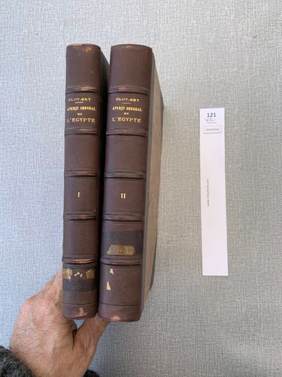 null [Egyptologie]. Clot-Bey. Aperçu général sur l'Egypte. 2 volumes in-8 reliés...