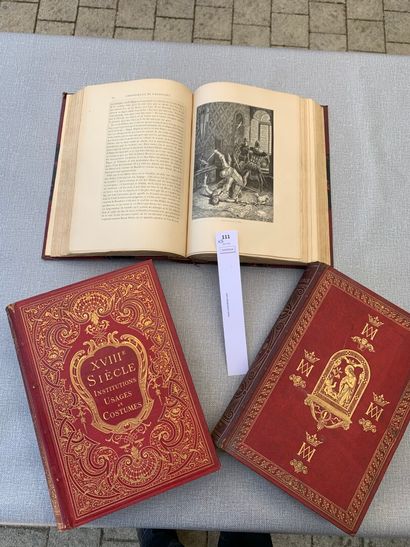 null Un ensemble de 3 volumes in-4 XIXe bien reliés : Paul Lacroix XVIIIe siècle...