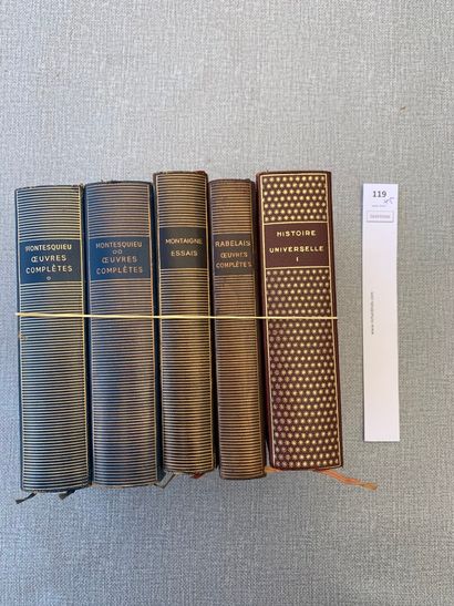 null [La Pléiade]. 5 volumes : Montesquieu, Montaigne, Rabelais, Histoire univer...