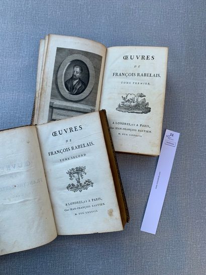 null OEuvres de François Rabelais. 2 volumes in-8 reliés cuir. Londres & Paris, ...