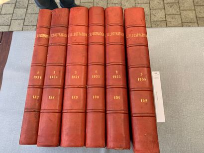 null L'Illustration. Un ensemble de 6 volumes reliés cuir : Années complètes 1934...