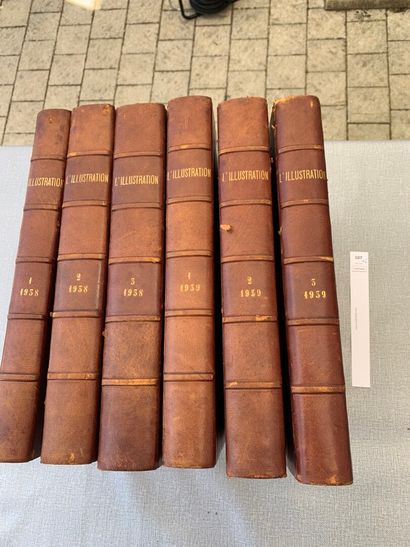 null L'Illustration. Un ensemble de 6 volumes reliés cuir : Années complètes 1938...