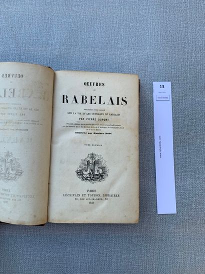 null OEuvres de Rabelais illustrées par Gustave Doré. 2 tomes en 1 volume in-8, relié...