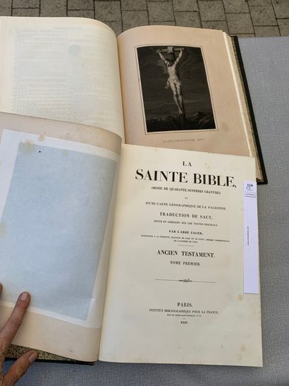 null [Sacy]. La Sainte Bible. Traduction de Sacy, revue et corrigée par l'Abbé Jager....