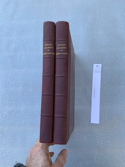 null J. Dewez. Histoire de la paroisse de Saint-André à Lille. 2 volumes in-4 reliés...