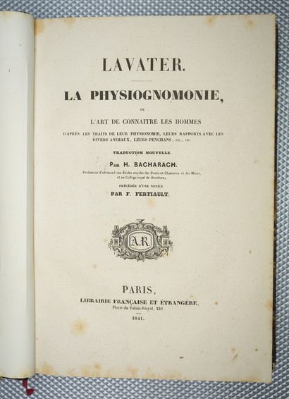 null LAVATER (Johann Kaspar) : La physiognomonie, ou l'art de connaître les hommes...