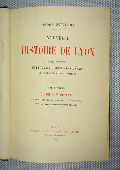null STEYERT (André) : Nouvelle histoire de Lyon et des provinces de lyonnais - forez...