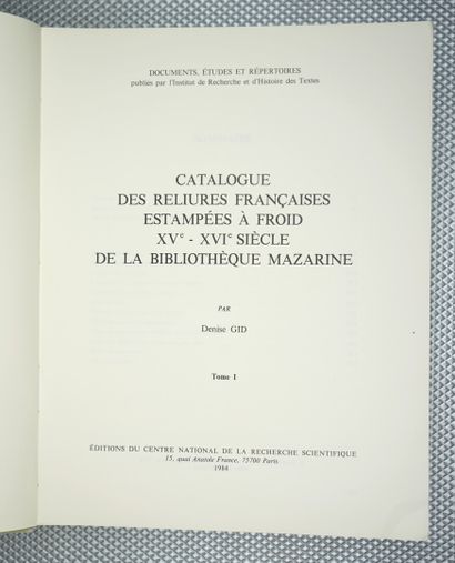 null MARAIS (Paul) et DUFRESNE de SAINT-LEON (A.) : Catalogue des incunables de la...