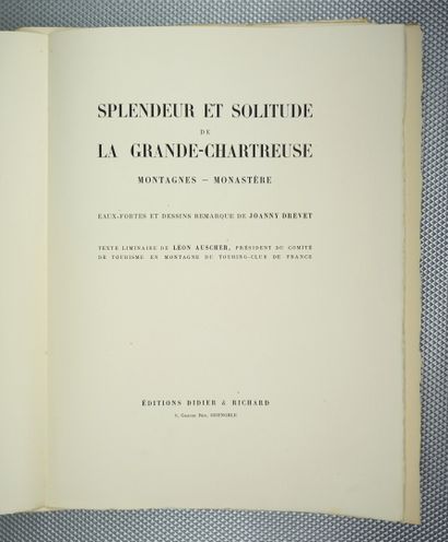 null AUSCHER (Léon) et DREVET (Joanny) : Splendeur et solitude de la Grande Chartreuse....