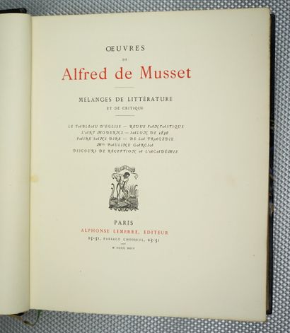 null MUSSET (Alfred de) : Oeuvres. Paris, Alphonse Lemerre, 1884-1895. 10 volumes.



22...