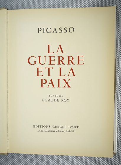 null [PICASSO (Pablo)] et ROY (Claude) : La guerre et la paix. Paris, Editions Cercle...