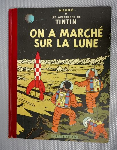 null On a marché sur la Lune. 1954. EO française (imprimerie Danel). Dos toilé rouge,...