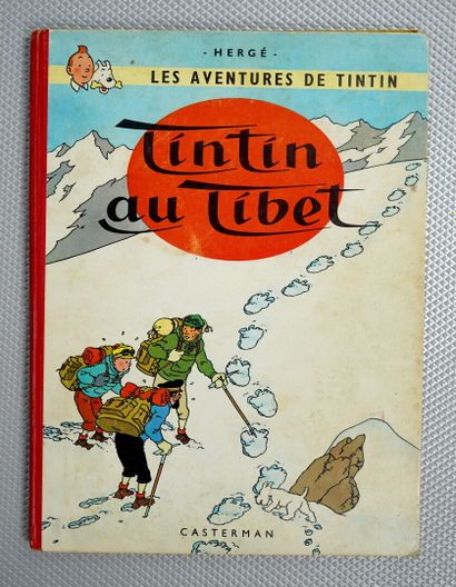 null TINTIN in Tibet. 1960. Belgian EO. 4th plate B29 (BDM). Red cloth spine, light...