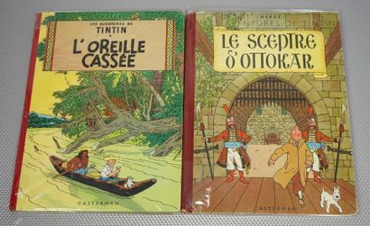 null L'Oreille cassée. 1955. 4ème plat B15. Dos toilé rouge. Papier de garde bleu...