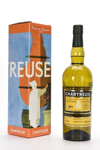 null 1 B CHARTREUSE JAUNE LA REINE DES LIQUEURS Édition limitée 70 cl 43% (étui)...