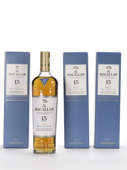 null 3 B WHISKY SINGLE MALT TRIPLE CASK MATURED 15 ANS D'ÂGE 70 cl 43% (étui) Macallan...