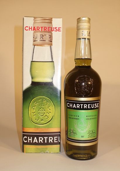 null 1 B CHARTREUSE VERTE VOIRON PÉRIODE 1966-1982 70 cl 55% (étui) Pères Chartreux...