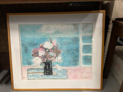 null Goniti

Bouquet de fleurs vue sur mer

Lithographie

Numérotée 71/100

46x59...