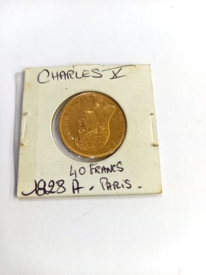 null Piece de 40 francs or Charles X 1828 Paris