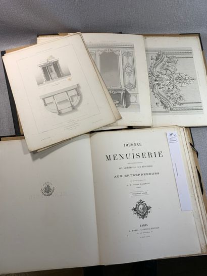 null Journal de menuiserie. Un ensemble de 3 volumes (1866, 1867 et 1868). Quelques...