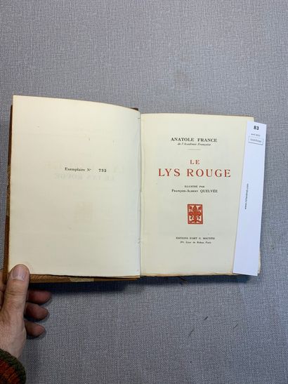 null Le Lys rouge par Anatole France. Illustrations de François-Albert Quelvé. Exemplaire...