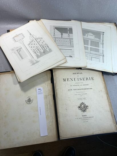 null Journal de menuiserie. Un ensemble de 3 volumes (1868, 1869 et 1870). Quelques...