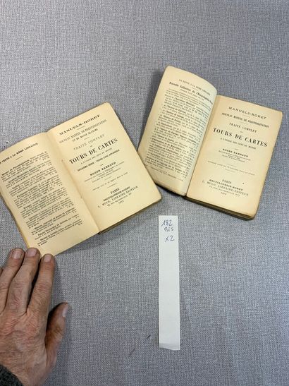 null [Manuel de Roret]. Prestidigitation Tours de cartes par Roger Barbaud. 2 volumes...